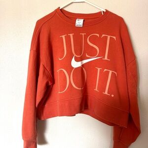 Nike Women's Orange Sweatshirt Medium Cropped